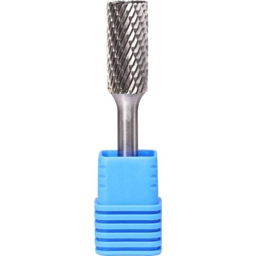SB-5 Tungsten Carbide Burr Rotary File Cylinder Shape Double Cut with 6mm Shank for Die Grinder Drill Bit