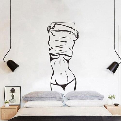 Sexy girl Wall Sticker Creative living room bedroom decoration Mural Art Decals wallpaper home decor Fitness stickers joy408
