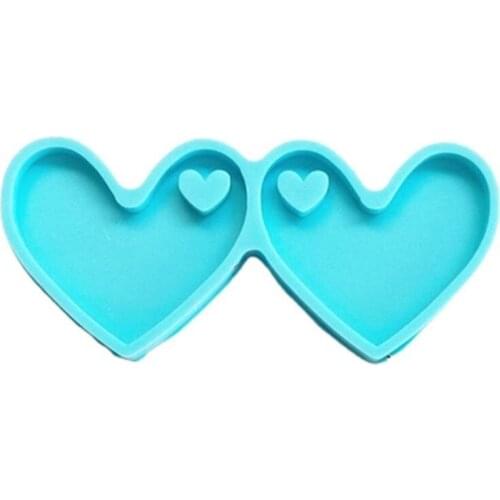 Love Heart Shape Earrings Epoxy Resin Mold Jewelry Pendants Silicone Mould DIY Crafts Keychain Ear Dangle Casting Tools