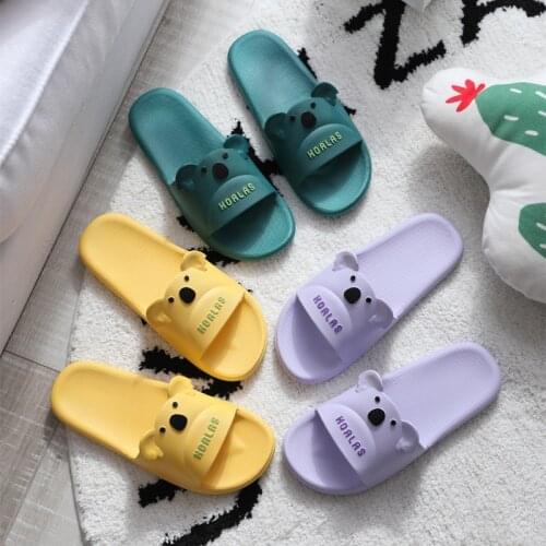 Unisex Men Women Slippers Couple Thicken Summer Slippers Platform Flops Soft Non-Slip Cute Animals Home Shoes Womens Sandals