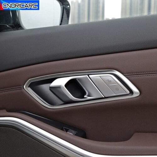Car Styling Inner Door Handle Frame Decoration Sticker Trim For BMW 3 Series G20 G28 2020 LHD Modified Accessories