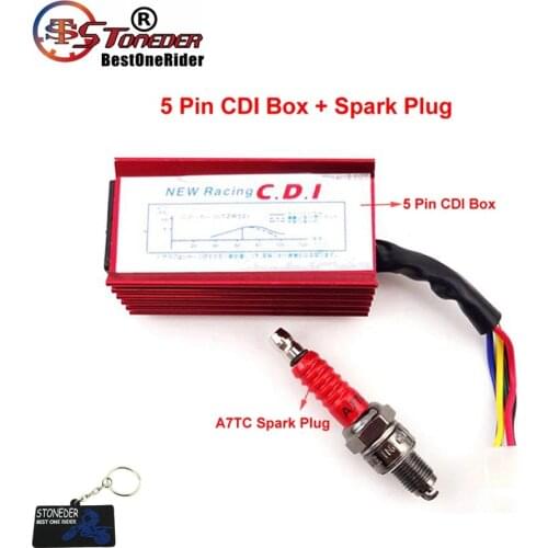 STONEDER 5Pin AC CDI A7TC Spark Plug For 50cc 70cc 90cc 110cc 125cc Engine Loncin Taotao Roketa Sunl Chinese ATV Quad Pit Bike