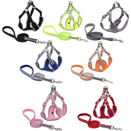 Reflective Adjustable Pet Dog Harness No Pull Dog Leash Vest Classic Running Leash Strap Belt for Small and Medium Dogs
