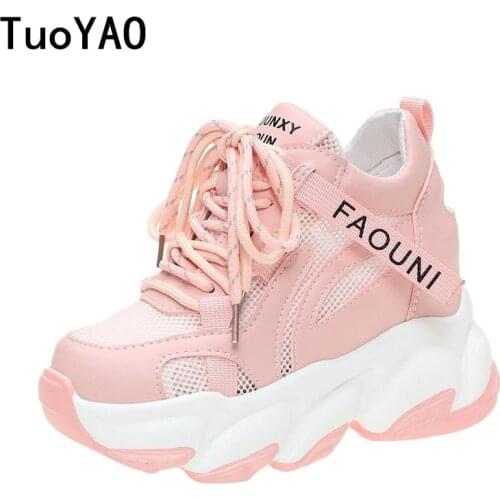 Women Autumn High Platform Sneakers 2021 Chunky Casual Shoes Luxury Designers Thick Soled Mesh Sneakers Woman Tenis Sports Shoes