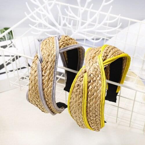 Vintage Rafi grass Hair Bands For Women Turban Hairband Handmade Headband Knot Ladies haarband haar accessoires gumki do wlosow