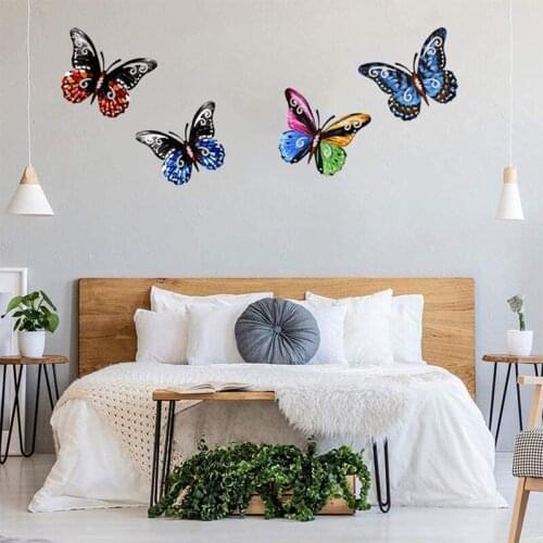 16.5CM 3D Metal Butterfly Decor Wall Art Hanging Decoration Home Decor Decorative Wall Stickers For Garden Patio Or Fence