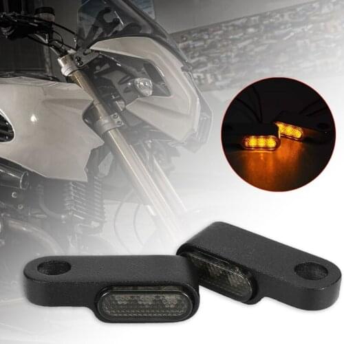2PCS/set 3LEDs 12V Amber Black LED Mini Motorcycle Front Rear Turn Signals Indicator Blinker Lights Lamp Motorcycle Signal Lamp