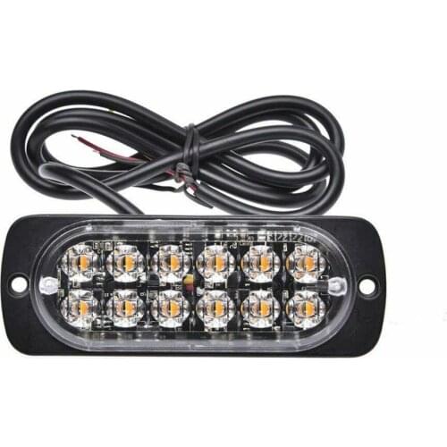 4pcs 12 Strobe Led for Amber for Hazard Beacon Emergency Flashing Side Marker Light Bars Turn Signal Light Brake Light