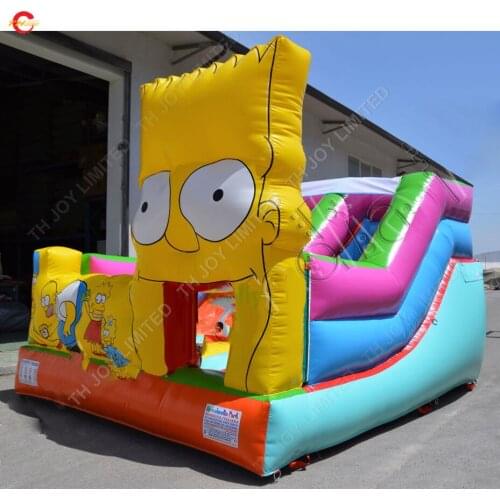 5*4m free shipping inflatable slide bouncer for kids party rental commercial inflatable bouncy house with slider