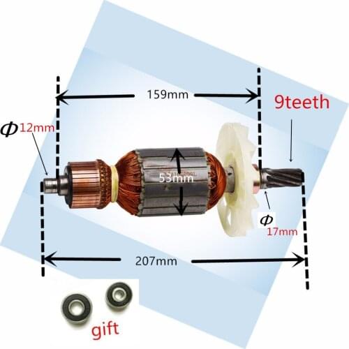 AC 220V-230V 9 teeth Motor Armatur Engine Rotor Replace for Hitachi 80 H65SC H-65SC Anchor