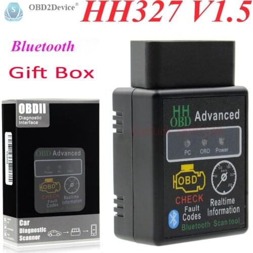 Hot Sell Mini ELM327 V1.5 Bluetooth HH OBD Advanced OBDII OBD2 ELM 327 Auto Car Diagnostic Scanner Code Reader Scan Tool