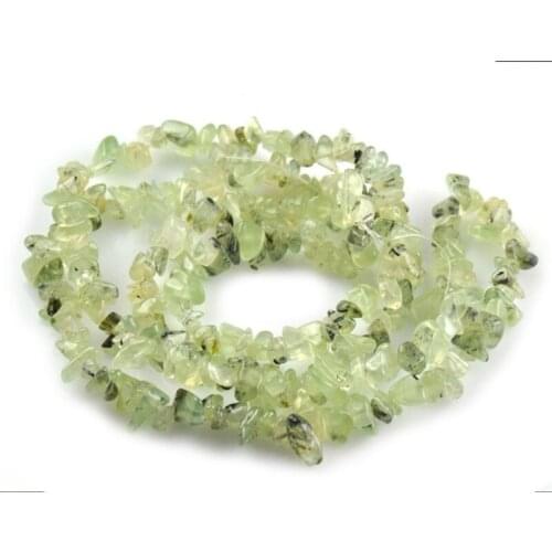 3-5x6-8mm Green Prehnitess Beads Natural Freeform Chips Stone Beads For Jewelry Making Beads 32'' Needlework DIY Beads Trinket
