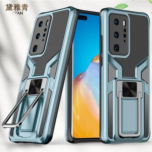 P40 Pro Bumper Luxury Case for Huawei P40 P 40 Pro Armor Shell Stand Back Panel Phone Cover Huawei P40 P 40 Shockproof Case