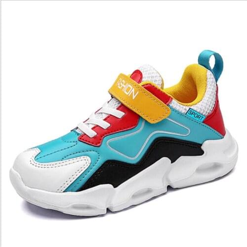 Spring Autumn Leather Childrens Fashion Sports Shoes Boys' Running Leisure Shoes Girls Breathable Lightweight Comfortable Outd