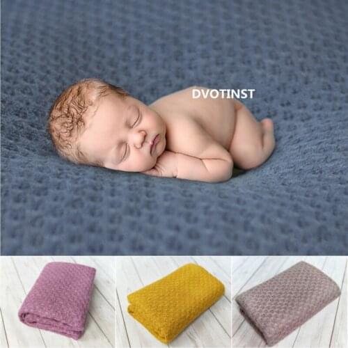 Dvotinst Crochet Knit Soft Cotton Baby Background Blanket Photography Props Fotografia Infant Studio Accessories Photo Props