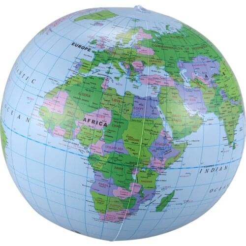 Hot XD-Inflatable Toy Globe Tellurion Training Geography Map Balloon Water Ball 40 cm