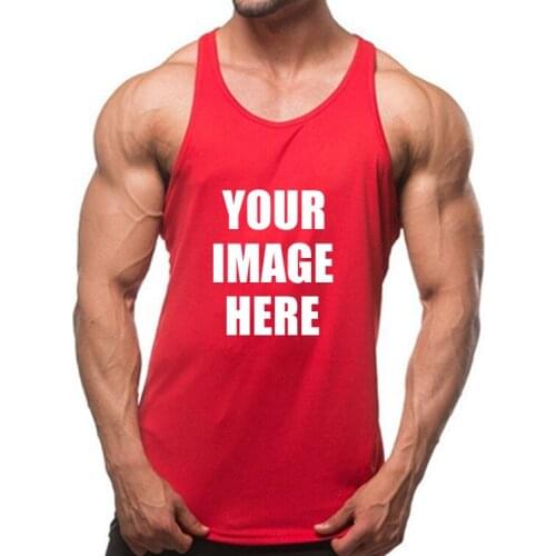 Custom Your Own Design Polyester Cotton Silk Printing Running Gym Vest