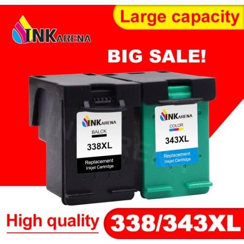 INKARENA 338XL 343XL Ink Cartridge Replacement for HP 338 343 XL for HP338 Photosmart 8150 Deskjet 5740 6520 6540 6840 Printer