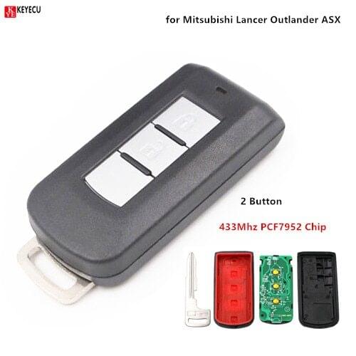 Keyecu New Smart Remote Key 2 Button 433Mhz PCF7952 for Mitsubishi Outlander Sport RVR ASX 2008 2009 2010 2011 2012 2013 2014