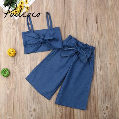 Kinder Baby Mädchen Kleidung Ärmellose Weste Tops+lange Hosen Outfit Sunsuit Set