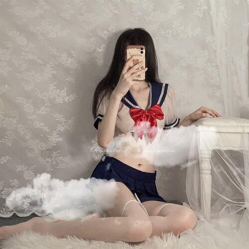 Lolita Cute Japanese School Girl Costumes Cosplay Sexy Underwear Women Lingerie Erotic High Elastic Mesh Soft Fabric Nightwear