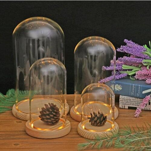 Mini Clear Glass Hemisphere Cover Dome Cabochon With Cork Table Decor