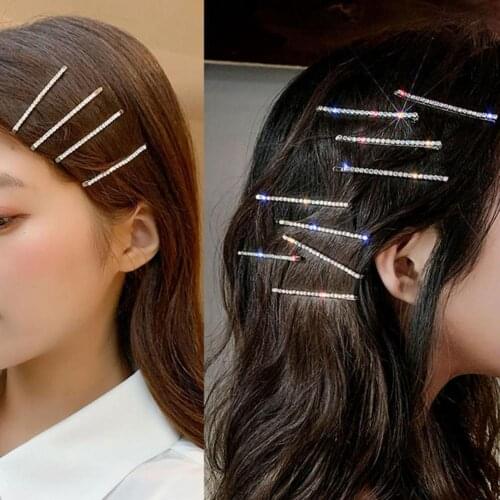 2021 New Fashion Women Metal Hair Clips Creative Shiny Crystal Rhinestone Star Hairpins Shiny Jewelry Hair Styling Accessories