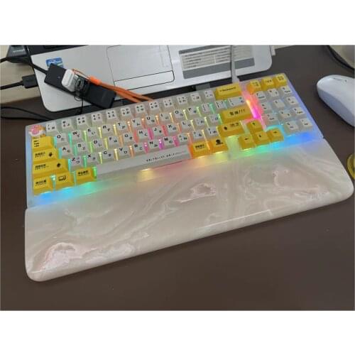 Resin Palm Rest Keyboard Hand Wrist Pad For 61 87 104 Keys Mechanical Keyboard For Office Gaming PC Laptop Computer