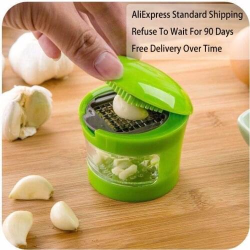 Mini ABS portable garlic press stainless steel manual chopper kitchen broken garlic tools