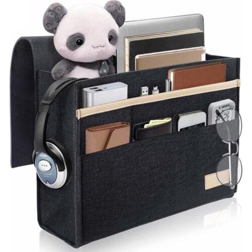 Bedside Felt Storage Bag High Capacity with Velcro Mobile Phone Remote Control Magazine Conveniently Placed High Quality