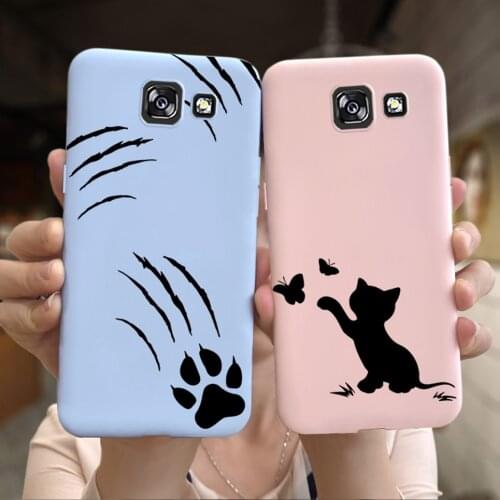 For Samsung Galaxy A5 2017 Case Cute Girls Cover Funny Cat Couple Bumper For Samsung a5 2016 a 5 2018 A720F A710F Shockproof