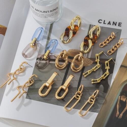 ZWC New Quality Earrings 2021 Trend Fashion Gold Earrings For Women Korean Popular Vintage Bohemian Pendants Earrings Jewelry