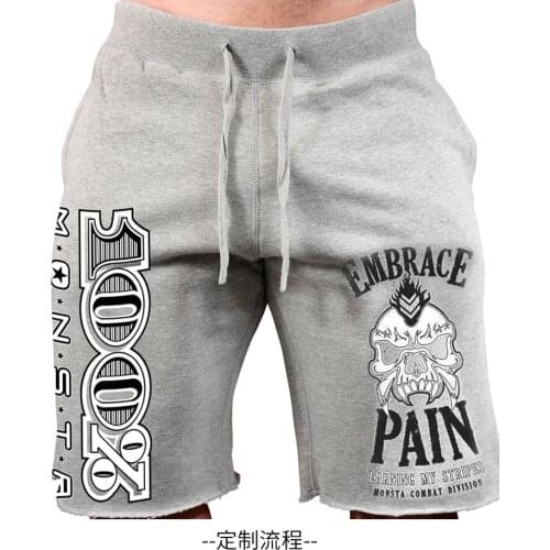 Mens new cotton shorts Mens loose shorts Fitness bodybuilding jogger mens brand durable sports pants fitness exercise pants