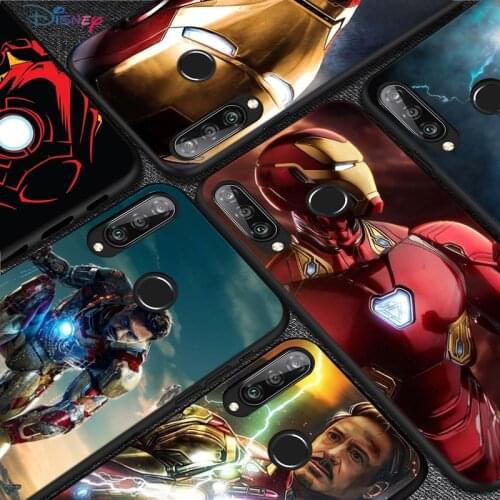 Silicone Cover Marvel Iron Man For Huawei P50 P40 P30 P20 Pro P10 P9 P8 Lite E Plus 2017 2016 5G Black Phone Case