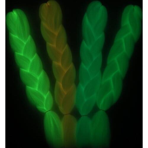 Synthetic Luminous Jumbo Braids Hair Extensions 24 Inch Long Strands Glowing Braiding Hair Bundles for Women