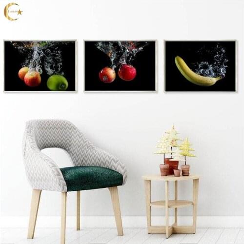 Fresh Fruits Apple Banana Strawberry Canvas Painting Kitchen and Restaurant Scandinavian Posters and Prints Wall Art Room Decor