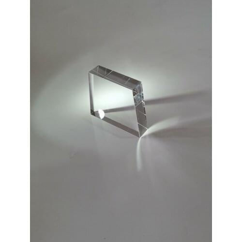 Trapezoidal Light Guide Optical Glass Prism crystal 65*50*15 height : 57mm , trapezoidal IPL laser light guide crystal window