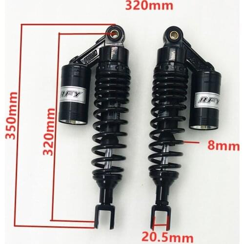 2pcs Universal 320mm/340mm/355mm Motorcycle Shock Absorber Rear Suspension For Yamaha HONDA Scooter ATV Quad Black Gold