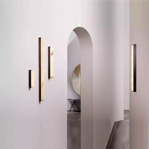 Vintage crystal wall lights stone wood corridor wall lamp aisle bedside wall lights for home home deco wall lamp