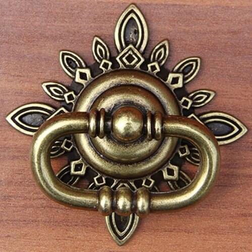 Vintage style drop rings drawer cabinet knobs pulls bronze dresser door handes antique brass shaky rings furniture knobs