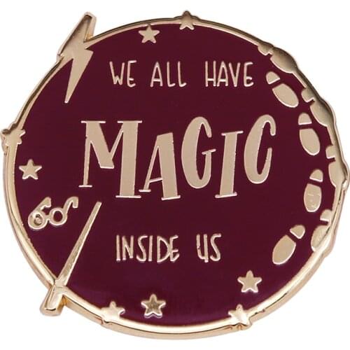 Magic inside theme lapel pin wizard wand lovely collection
