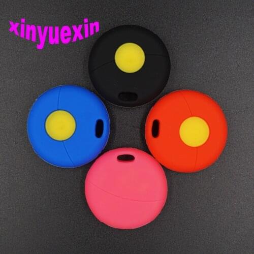 Xinyuexin Silicone Car Key Cover FOB Case For Benz Smart Fortwo 1998-2012 1Button Remote Car Key Jacket Car-stying