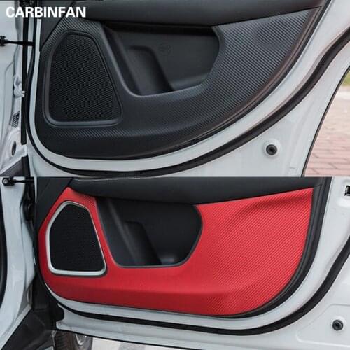 Carbon Fiber Car Inner Door Anti-Kick Pad Protection Side Edge Cover Decor Decal Stickers 4PC/Set For Jeep Compass 2017 2018