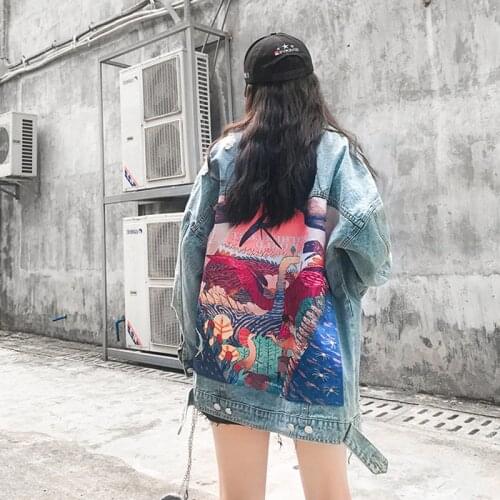 Summer new back patch cartoon image jacketes woman Lapel temperament fashion commute Jacket Coat 2021