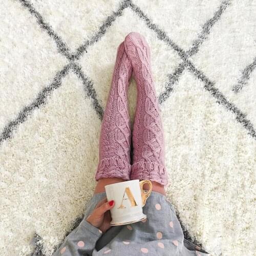 Women Lady Knitted Extra Long Boot Socking Over Knee Thigh High Winter Warm Solid Stockings Fashion Sports Dance Warmers Socks