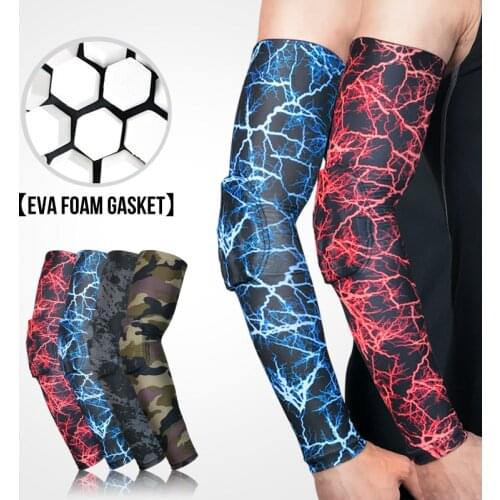 1 Pair Breathable Elastic Arm Warmers With Crash Cushion And Silicone Antiskid Strengthen Elbow Protection More Secure