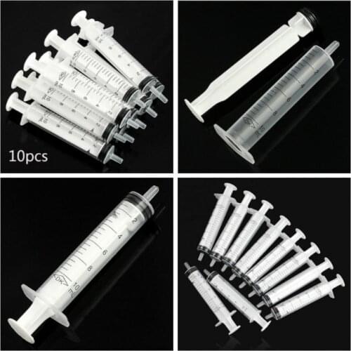 10ML/10PCS PlasticNo Needle Syringe Capacity Syringe Transparent Sterile Measuring Injection Nutrient Hydroponics Syringe
