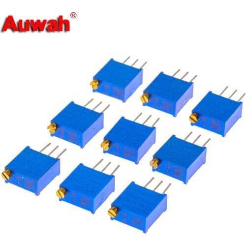 10PCS 3296W 10 50 100 200 500 Ohm 1K 2K 5K 10K 20K 50K 100K 200K 500K 1M 2M Precision Multiturn Trimmer Potentiometer resistance