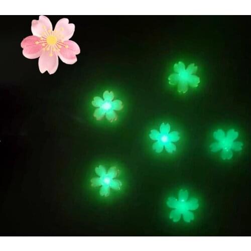 10 PCs Luminous Cherry Blossom Epoxy Resin Flower DIY Craft Supplies Phone Shell Patch Arts Decor Materials Jewelry Hair Access
