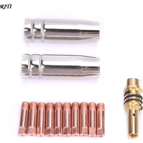 13Pcs 15AK Welding Torch Consumables 0.6/0.8/1.0/1.2mm MIG Torch Nozzle Holder